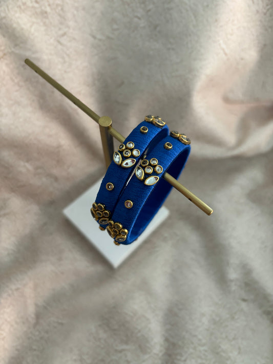 Blue Embellished Bangles