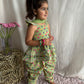 Rosy Peplum Kurta with Flared Dhoti (Green)