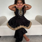 Black & Gold Frock Palazzo Suit
