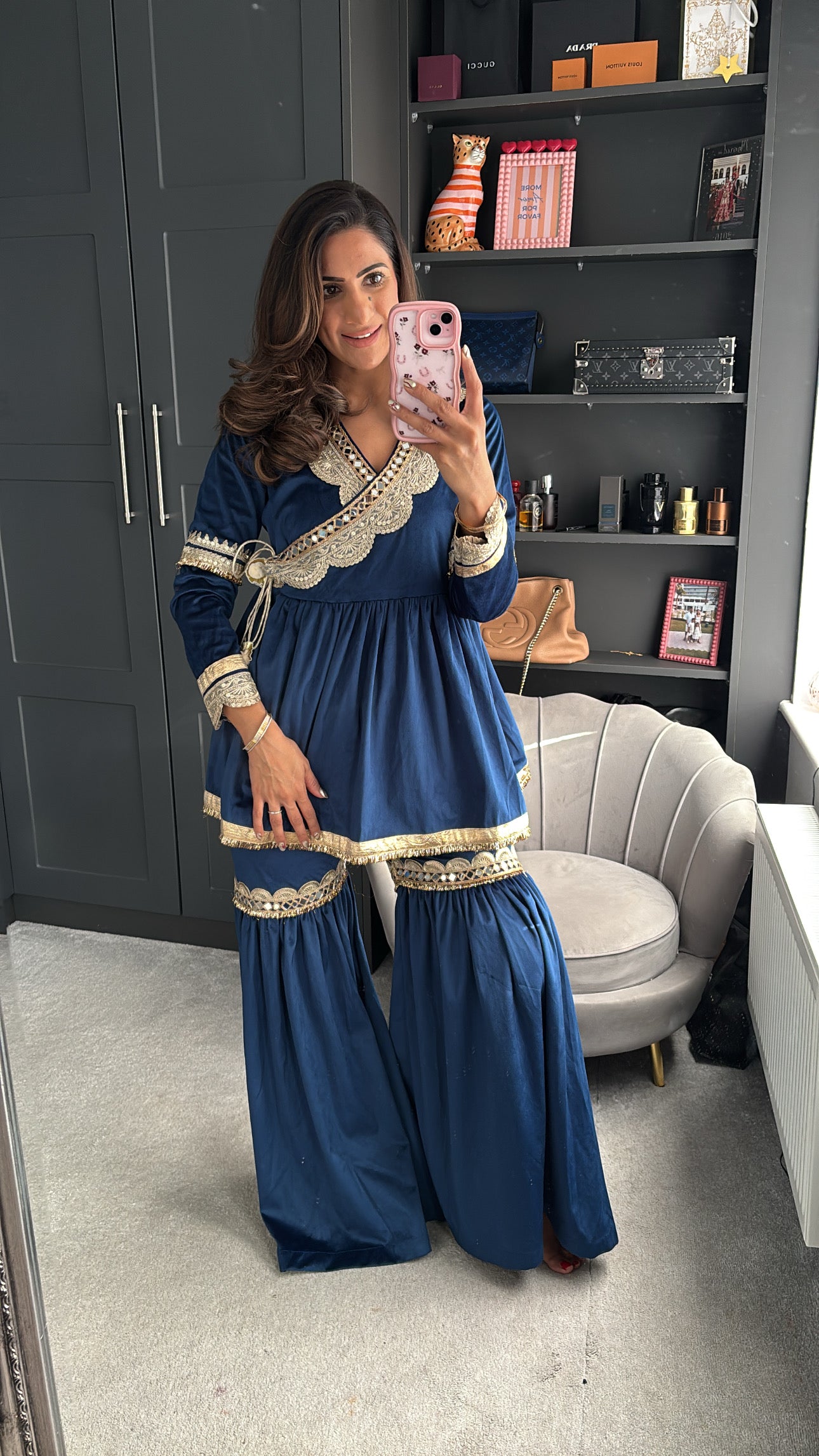 Premium Mama Velvet Sharara Set