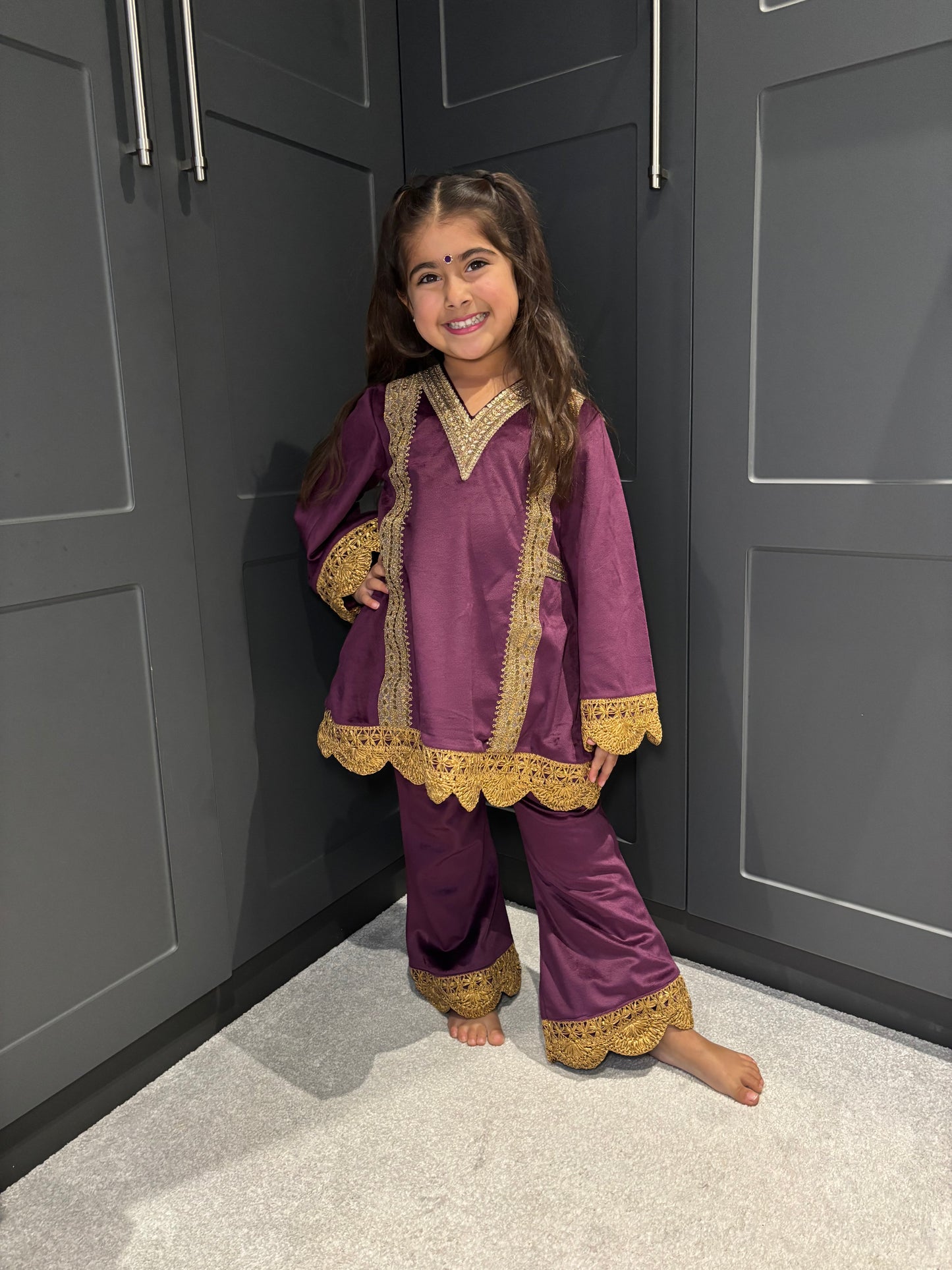 Mini Mama Purple Velvet Co-Ord