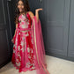 Magenta & Red Lengha Set