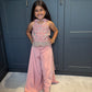 Blush Pink Embroidered Palazzo Suit