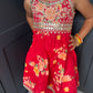 Red Flower Power Festive Set