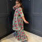 Mint & Red Paisley Print Sharara Suit