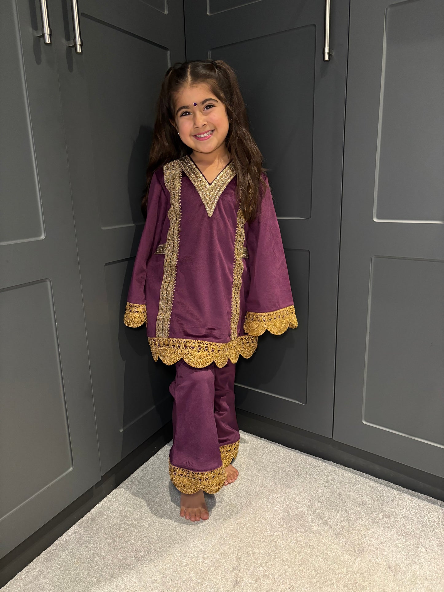 Mini Mama Purple Velvet Co-Ord