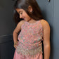 Blush Pink Embroidered Palazzo Suit
