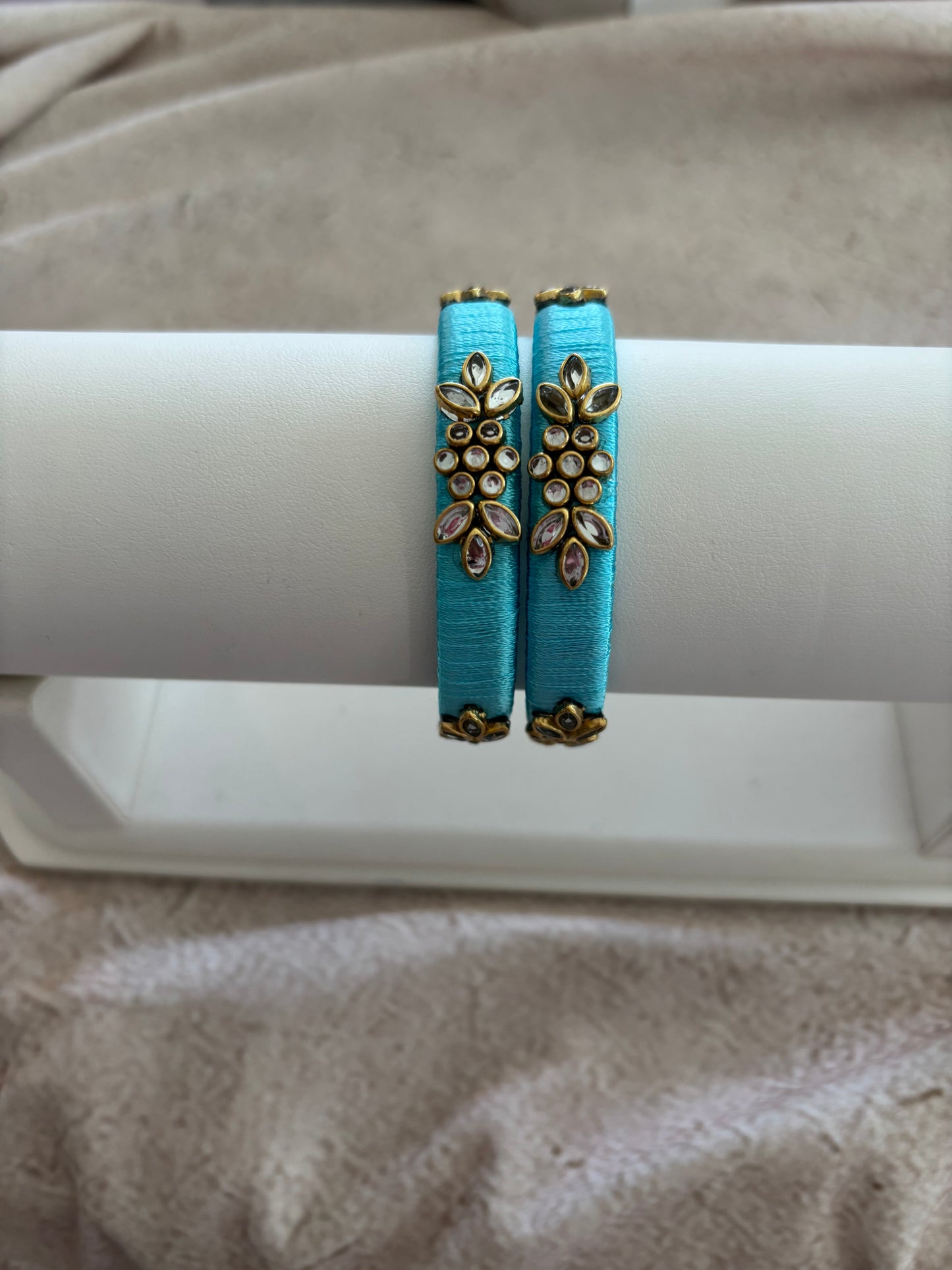 Baby Blue Embellished Bangle