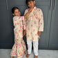Lotus Print Girls Gharara Set | Indian Festive Wear | Sibling Collection