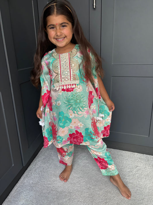Mini Mama Blue Kurta Set