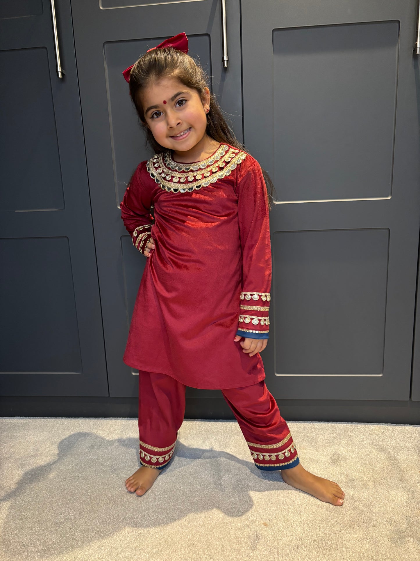 Red Velvet Salwar Suit
