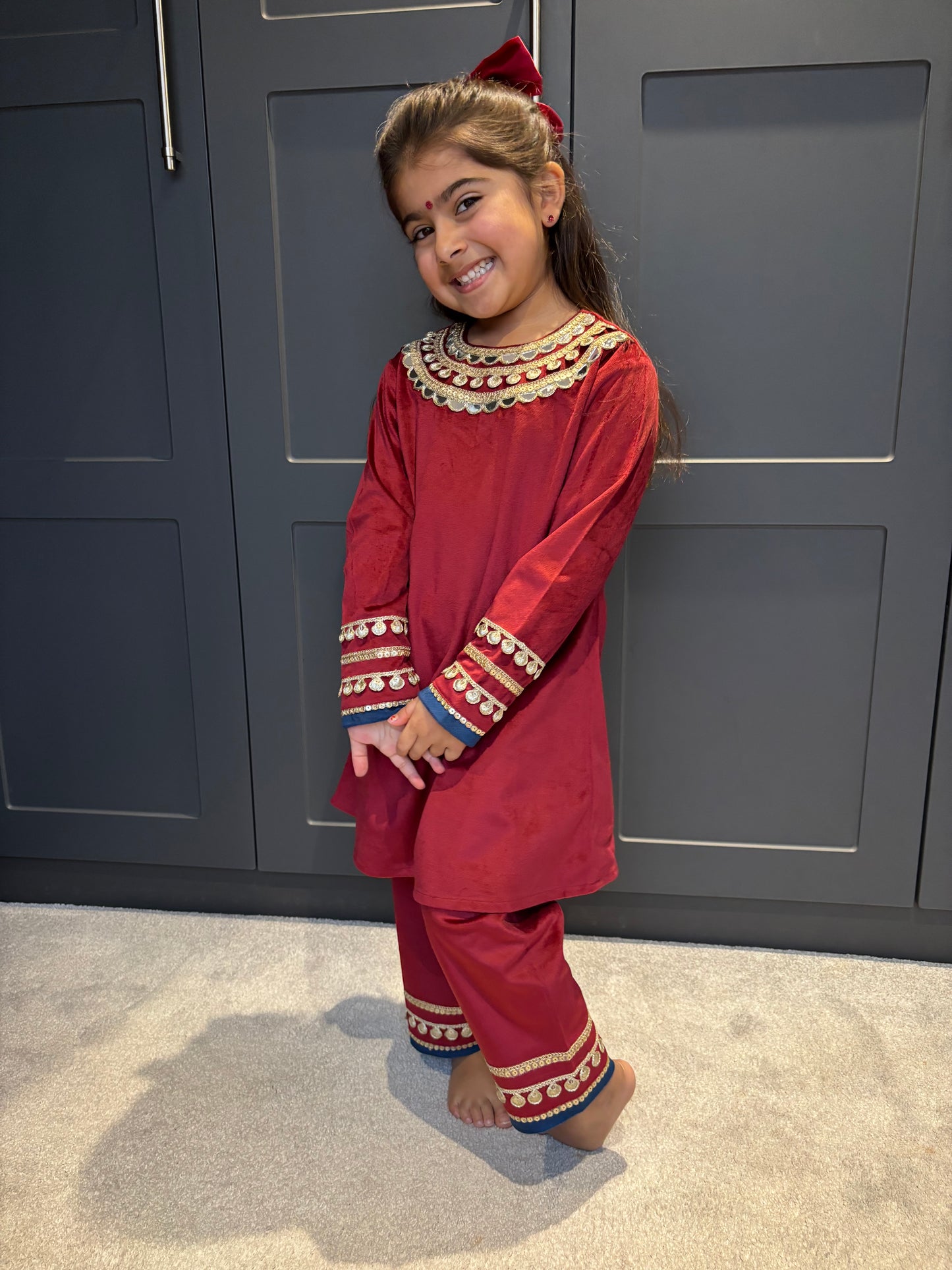 Red Velvet Salwar Suit
