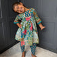 Teal Floral Dhoti Suit