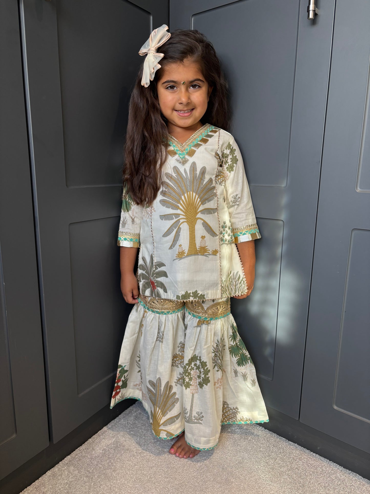 Mini Mama White Sharara Suit