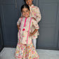 Lotus Print Girls Gharara Set | Indian Festive Wear | Sibling Collection