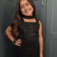 Black Embellished Lengha Set with Collar Dupatta | Girls Indian Festive Wear