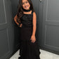 Black Embellished Lengha Set with Collar Dupatta | Girls Indian Festive Wear
