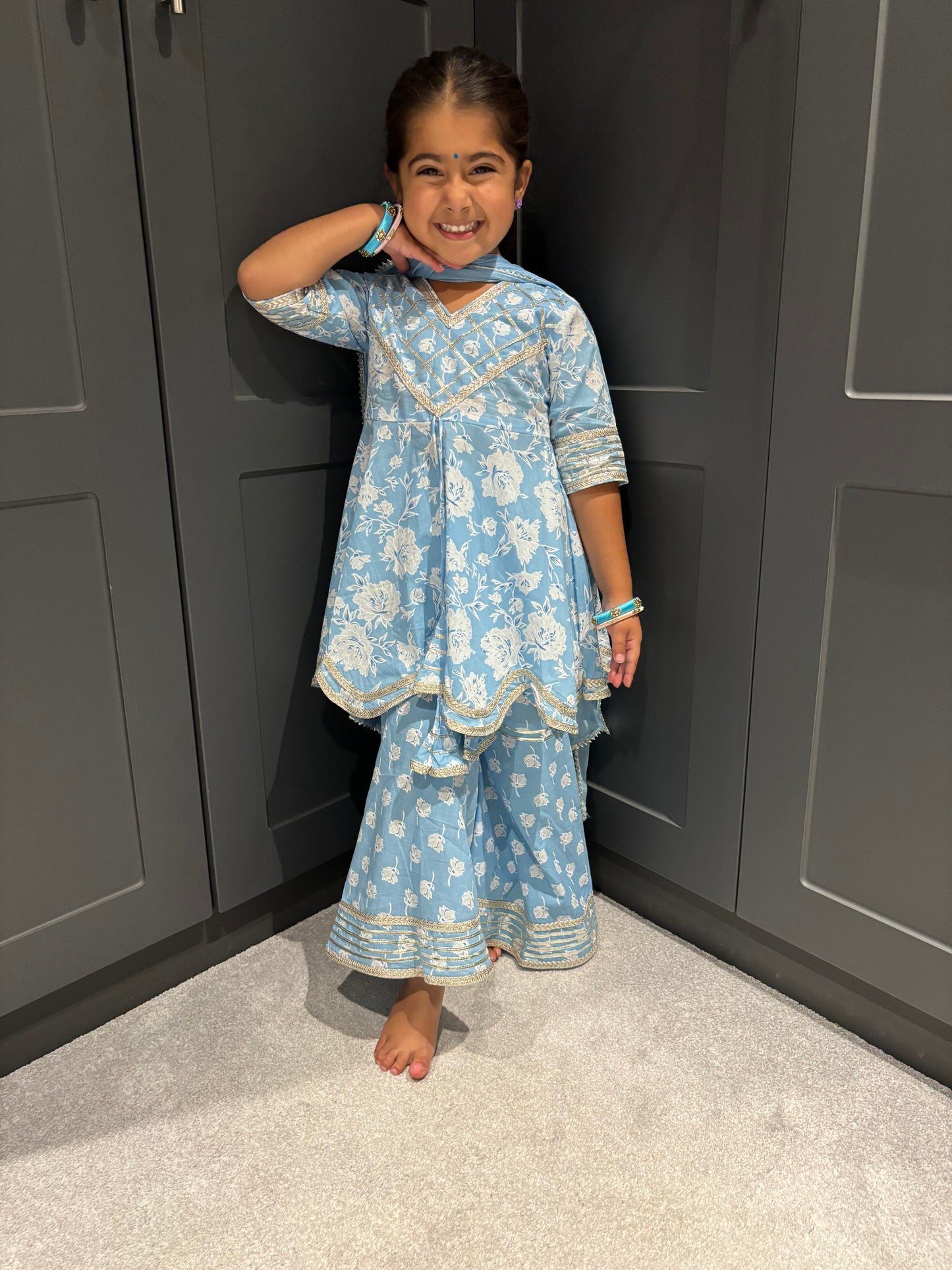 Sky Blue Sharara Suit