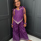 Girls Festive Purple Bandhani Print Palazzo Suit | Sibling Collection