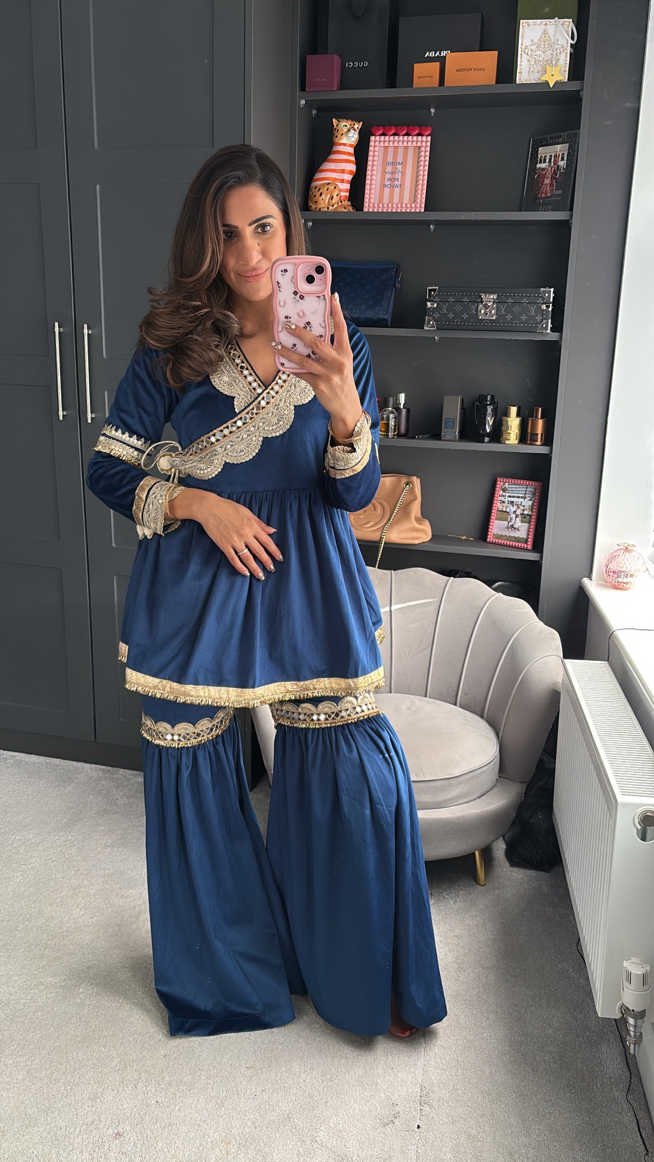 Premium Mama Velvet Sharara Set