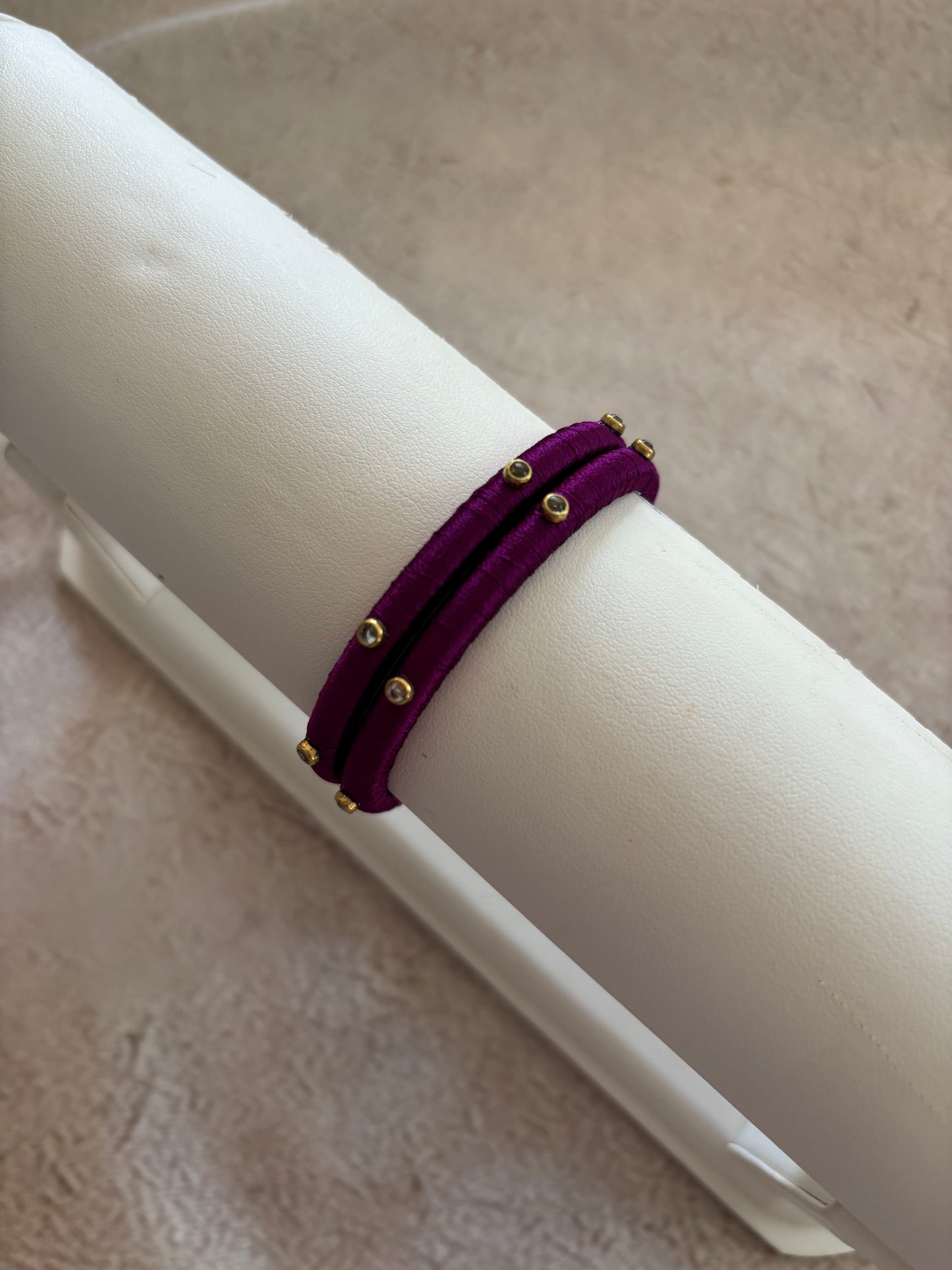 Slim Embellished Bangle (Wine)