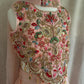 Peach Floral Pearl Palazzo Suit