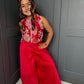 Red Silk Chanderi Palazzo