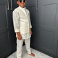 Boys Ivory Embroidered Nehru Jacket