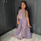 Lilac Embellished Palazzo Suit