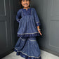 Royal Blue Frock Sharara Suit