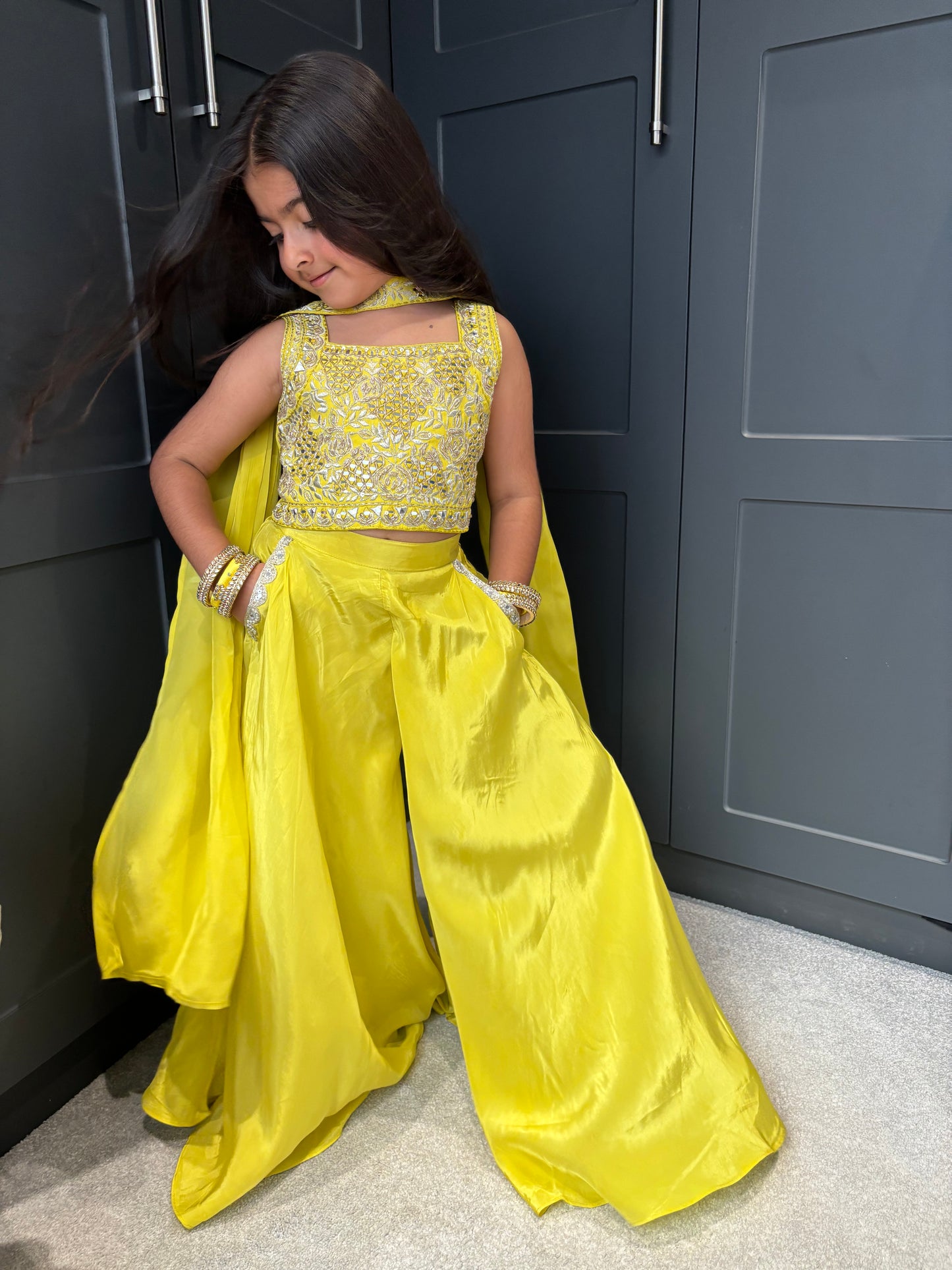 Golden Glow Palazzo Suit