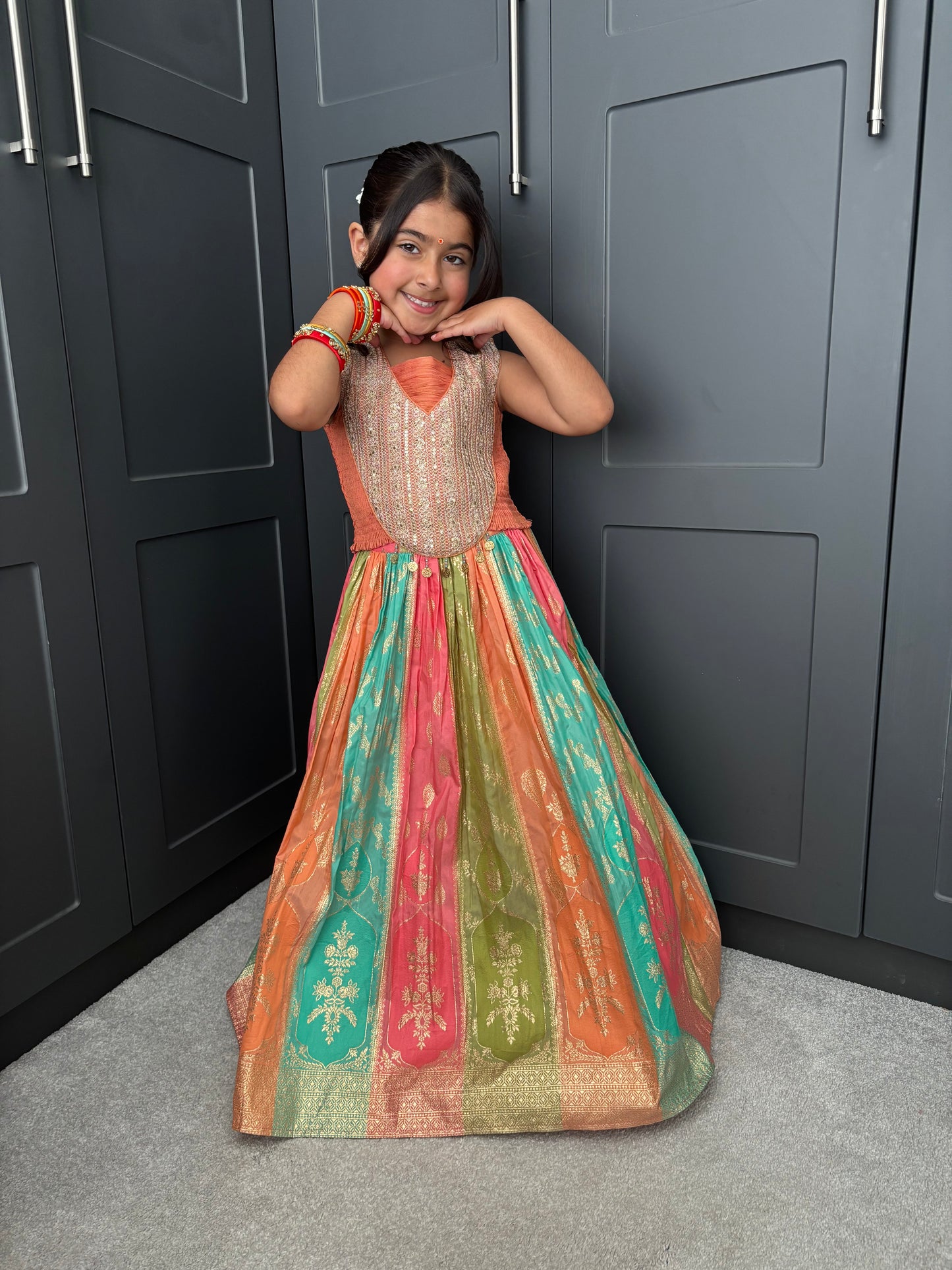 Mendhi Magic Lengha Set