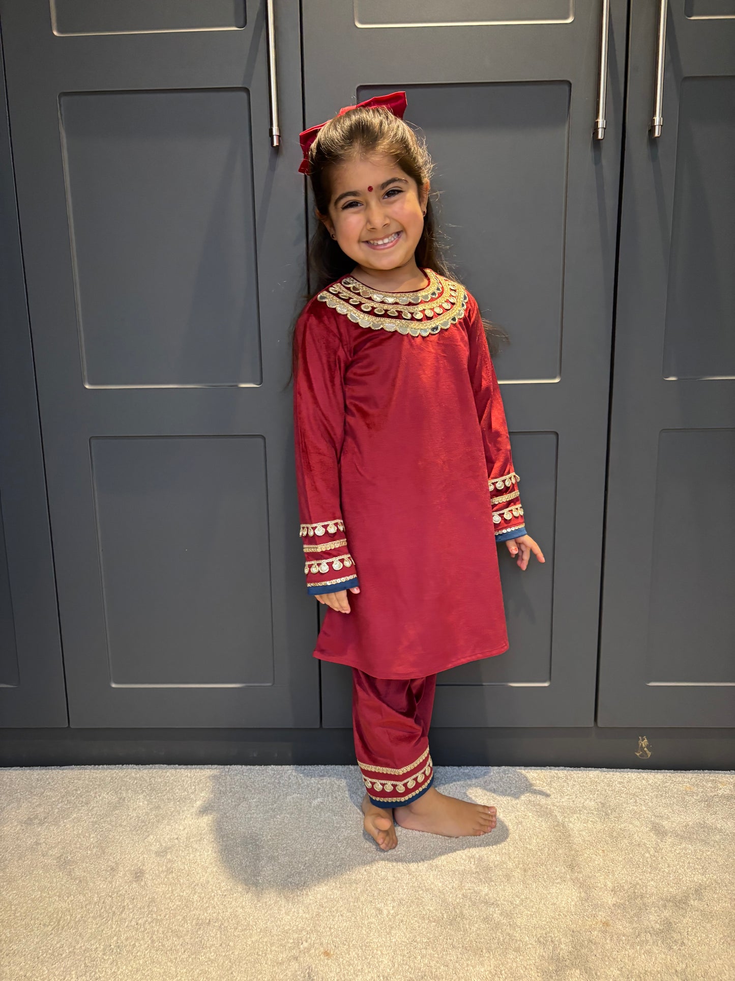 Red Velvet Salwar Suit