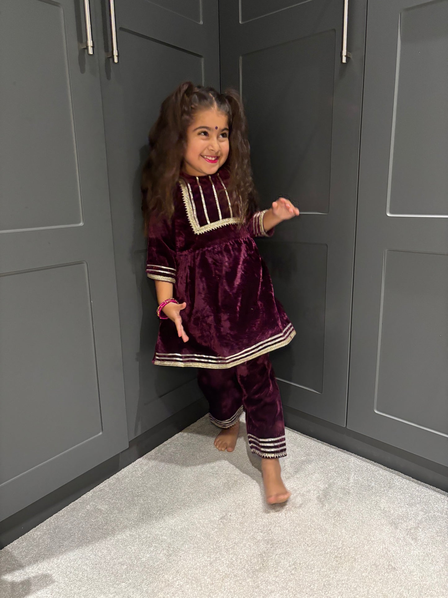 Wine Velvet Trouser Suit