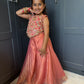 Coral Floral Pearl Palazzo Suit