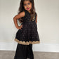Black & Gold Frock Palazzo Suit