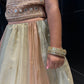Peach & Champagne Gold Mirror Work Length