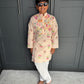 Lotus Print Kurta Pyjama Set | Boys' Indian Festive Wear | Sibling Collection