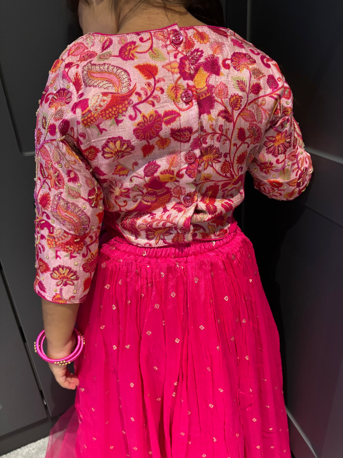 Fuscia Pink Partywear Lengha Set
