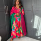 SAMPLE LADIES RED ANARKALI SIZE SMALL