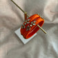 Orange Embellished Bangles