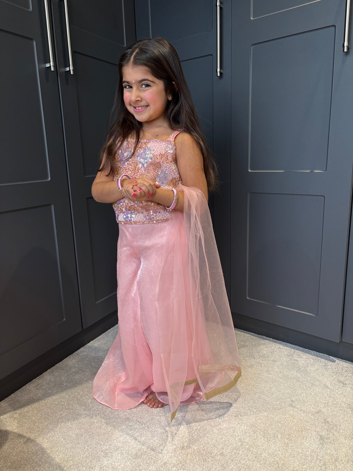 Baby Pink Palazzo Suit