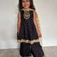 Black & Gold Frock Palazzo Suit