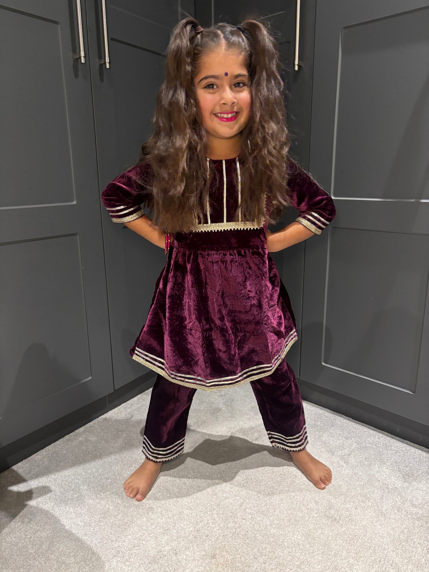 Wine Velvet Trouser Suit