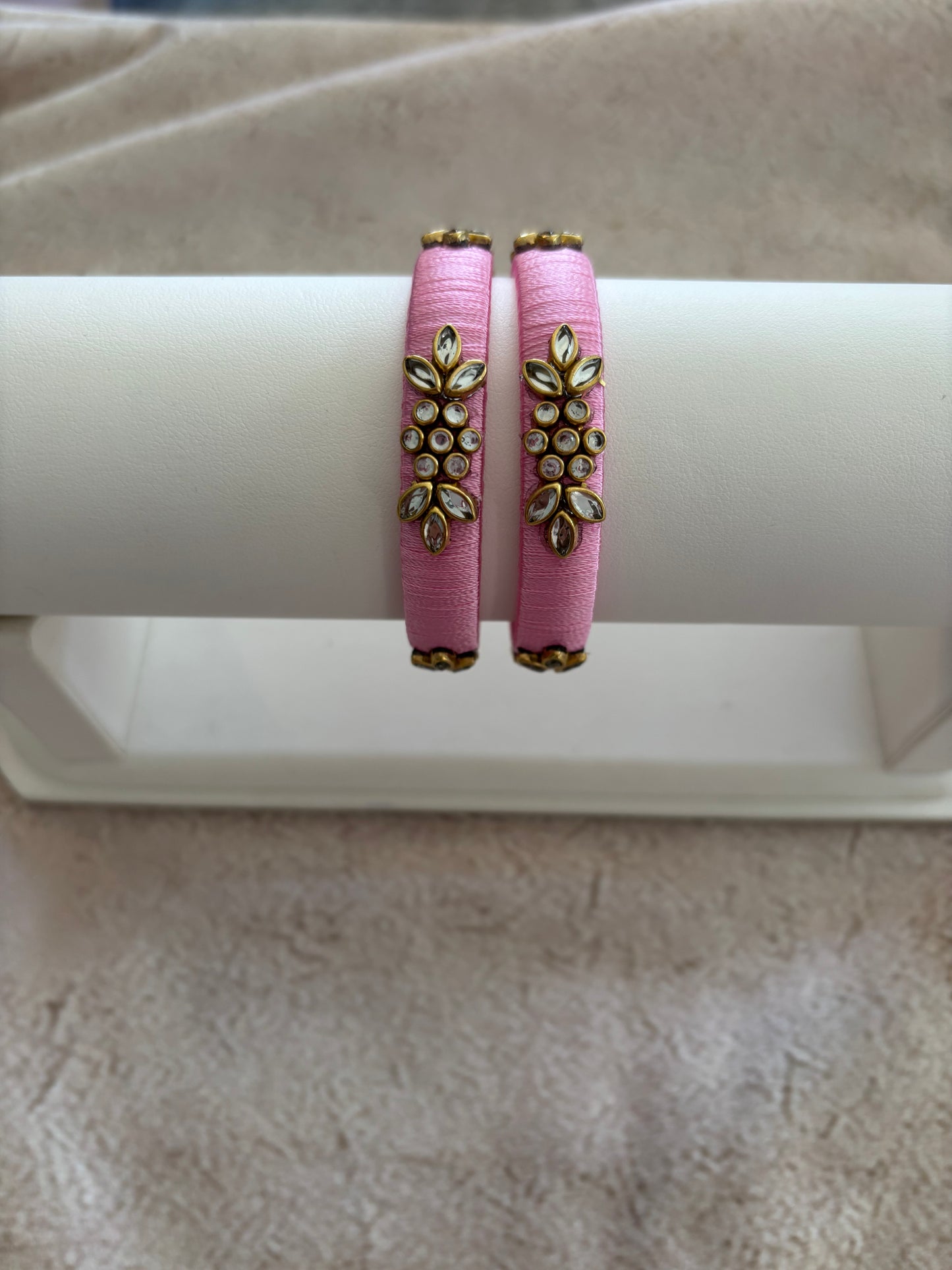 Baby Pink Embellished Bangle