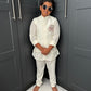 Boys Ivory Embroidered Nehru Jacket