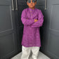 Boys Festive Purple Bandhani Print Salwar Kameez | Sibling Collection