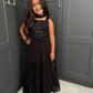 Black Embellished Lengha Set with Collar Dupatta | Girls Indian Festive Wear