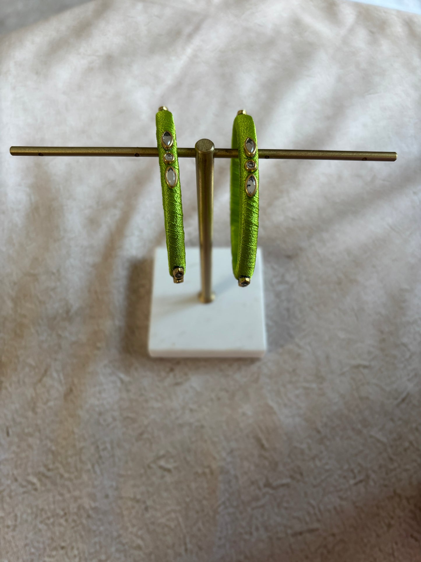 Slim Embellished Bangle (Lime)