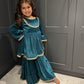 Teal Velvet Sharara Suit